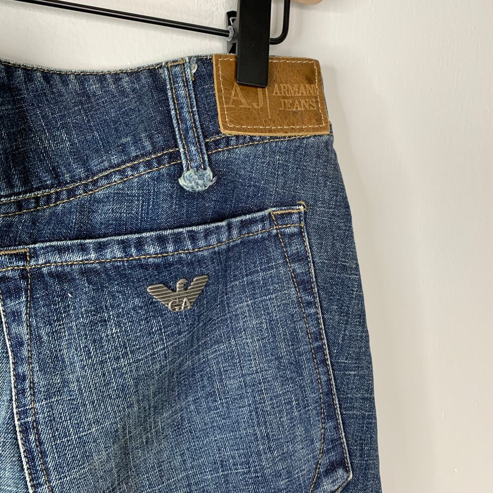 Vintage 90s Armani Jeans Women’s High Waist Straight Leg Denim Blue Italy Size 8 - Picture 4 of 10
